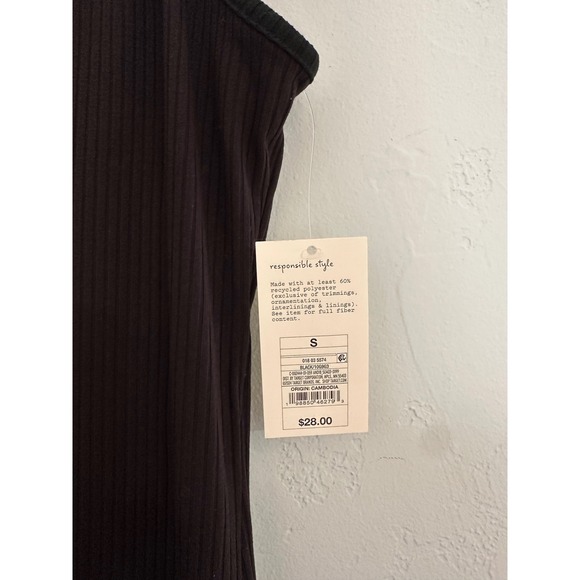 A New Day Ribbed Knit Maxi Slip Dress Black Size S Spaghetti Strap‎ - Picture 2 of 3